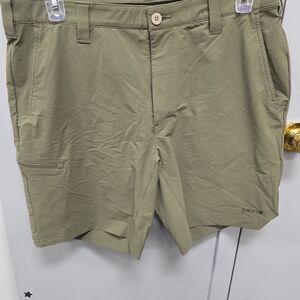 Orvis Men's Olive Flat Front Shorts